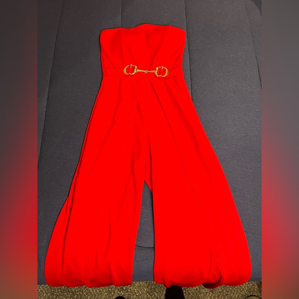 Red Romper with Gold buckle | Size Small women